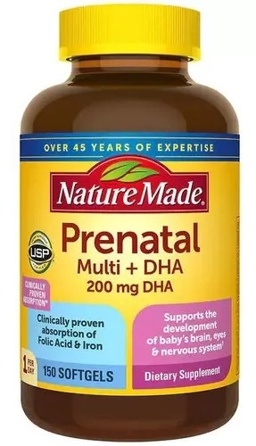 Nature Made Prenatal Multi + Dha 200mg, 150 Cáps.  Blanda