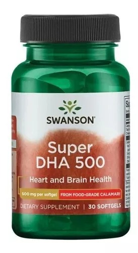 Swanson Super Dha  500mg , De Calamar 30 Cáps. Blandas