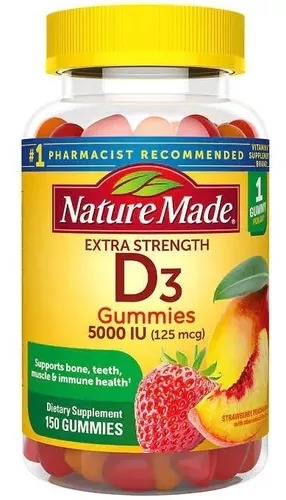 Vitamina D3 Nature Made 5.000ui/ 150 Gomitas.