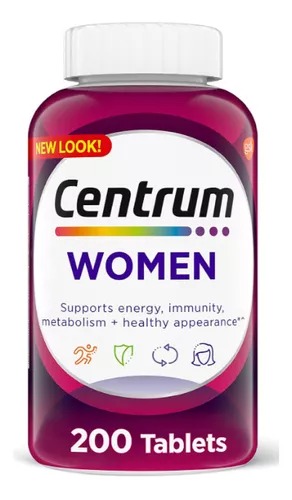 [PAA160461] Centrum Mujer Americano 200 A B6 B12 C E D3 Hierro Biotina * Sabor Sin Sabor