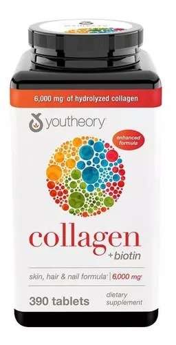 [597726] Colágeno Hidrolizado Más Biotina. Youtheory 390 Tabletas. 