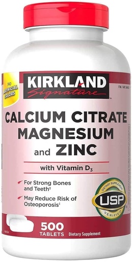 [588153] Kirkland Calcio Magnesio Y Zinc, 500 Tabletas. 