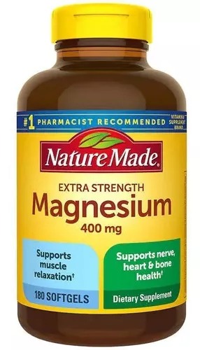 [1308590] Magnesio Nature Made 400 Mg,  180 Cáps. Blanda 