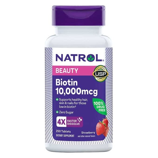 [2091165] Natrol Biotin  Beauty 10,000 mcg. Fast Dissolve 250 Tabletas