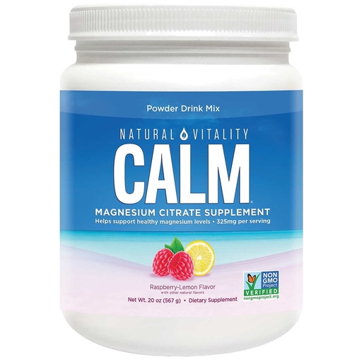 [NV4358-C] Natural Vitality Calm Magnesium Citrate Powder Raspberry Lemon 20 Oz