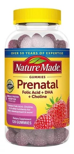 [1636519] Nature Made Prenatal Folic Acid + Dha + Choline, 120 Gomitas.