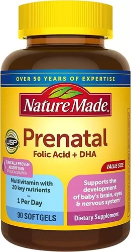 [5A008] Nature Made Suplemento Alim. Prenatal + Dha 200 Mg, 90 Cáps. 