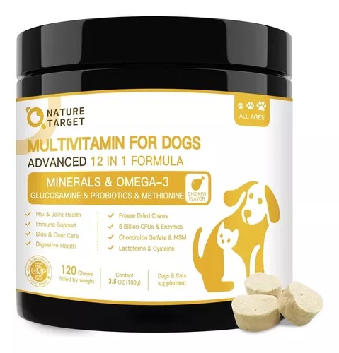[X003XHYH5H] Nature Target Multivitamina Perros Minerals, Omega3, 120 Un 
