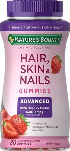 [30301] Natures Bounty Pelo/piel/uñas, 2 X Biotin 6000mcg 80 Gomitas.