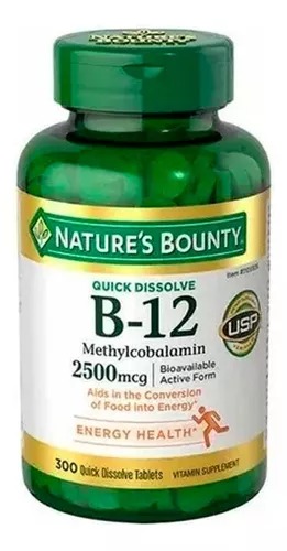 [1105926] Natures Bounty Vitamina B12 2500mcg Energía. 300 Tabletas. 