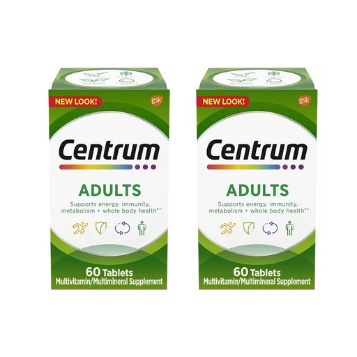 [000064765x2] Pack 2 Centrum Adults Multivitamin/multimineral 60 Tabletas