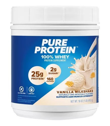[12995] Pure Protein Suplemento En Polvo 100% Whey, Vainilla 453 G