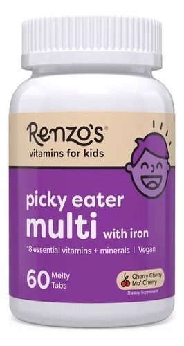 [SRN009] Renzos Vitaminas Picky Eater Multi With Iron 60 Tabletas. 