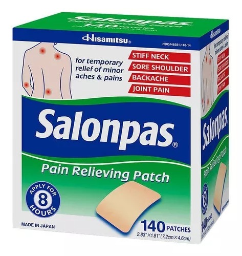 [YB12W] Salonpas Parche Para Aliviar El Dolor, 140 Parches