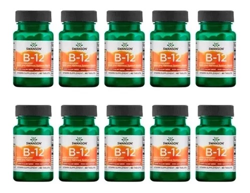 [SW030X10] Swanson (pack X10) Vitamina B12 500mcg Energía 100 Cáps. 