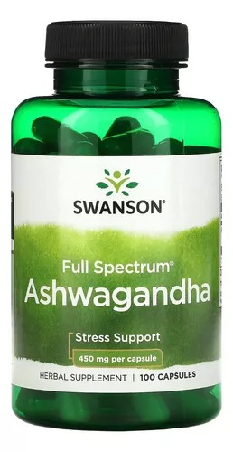[SW957] Swanson Ashwaganda 450 Mg Antistress Estado Mental Perfecto