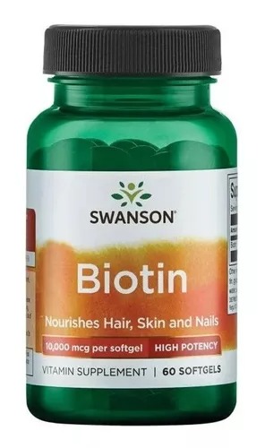 [SW1686] Swanson Biotina 10.000mcg Salud Cabello, Piel, Uñas. 60 Cáps. 