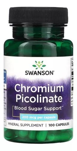 [SW922] Swanson Chromium, Picolinato De Cromo, 200 Mcg, 100 Cáps. 