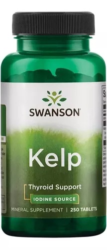 [SW1745] Swanson Kelp 225mcg. 250 Tabletas. Yodo Tiroides