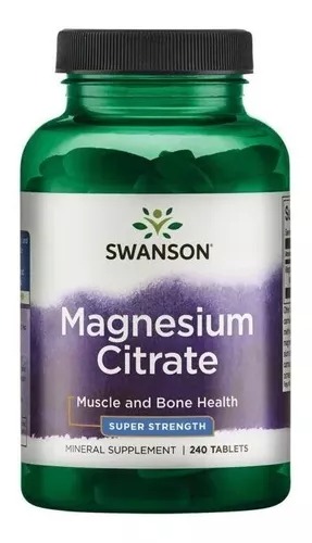 [SWU1082] Swanson Magnesio Citrato 225mg, 240 Cáps.  Músculos y Huesos