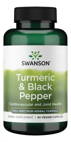 [SW1878] Swanson Turmeric Black Pepper Cúrcuma Y Pimienta Negra 90 Cáps. 