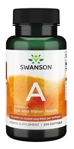 [SW001] Swanson Vitamina A para Ojos y Piel 3000mcg, 250 Cáps. 