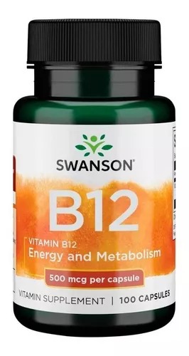 [SW030] Swanson Vitamina B12 500mcg Energía y MeTabletas. olismo 100 Cáps. 
