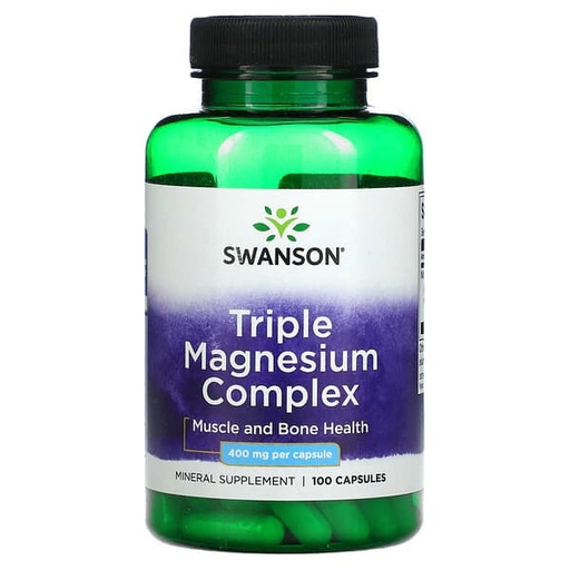 [SW808] Swanson, Complejo triple de magnesio, 400 mg, 100 Cápsulas
