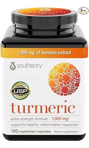 [221450] Youtheory Turmeric Cúrcuma 1000 Mg, Inflamación. 180 Cáps. 