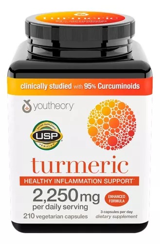 [65355] Youtheory Turmeric Cúrcuma 2250 Mg, Inflamación. 210 Cáps. 